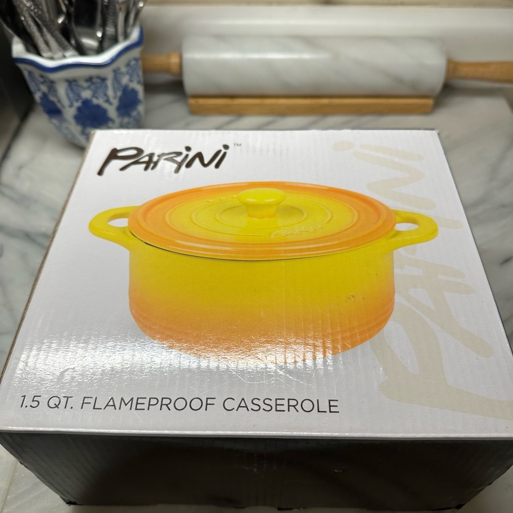 Orange and Yellow Flameproof Casserole